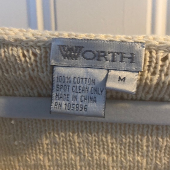 Worth NWOT sweater hand sewn seashells size M - Picture 3 of 4